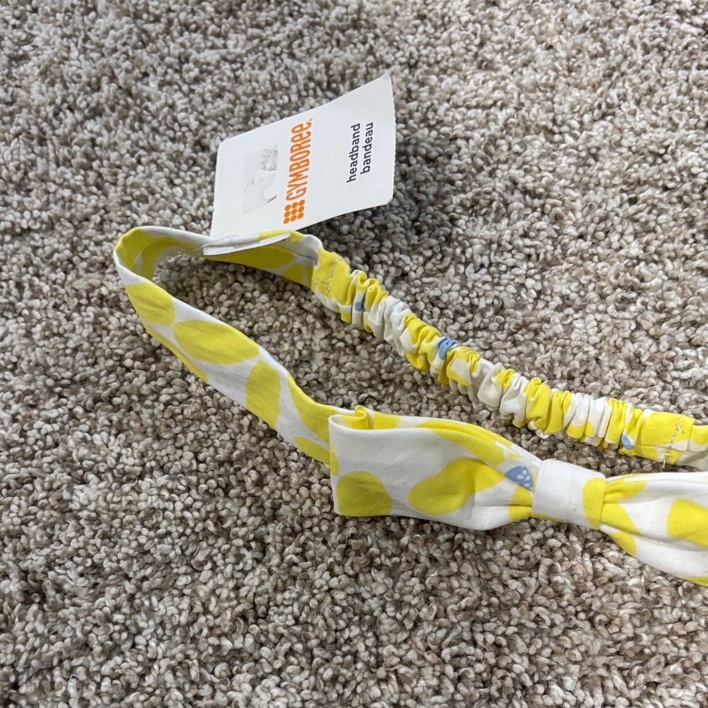 🟢10/$10 - Gymboree White and Yellow Polka Dot Headband